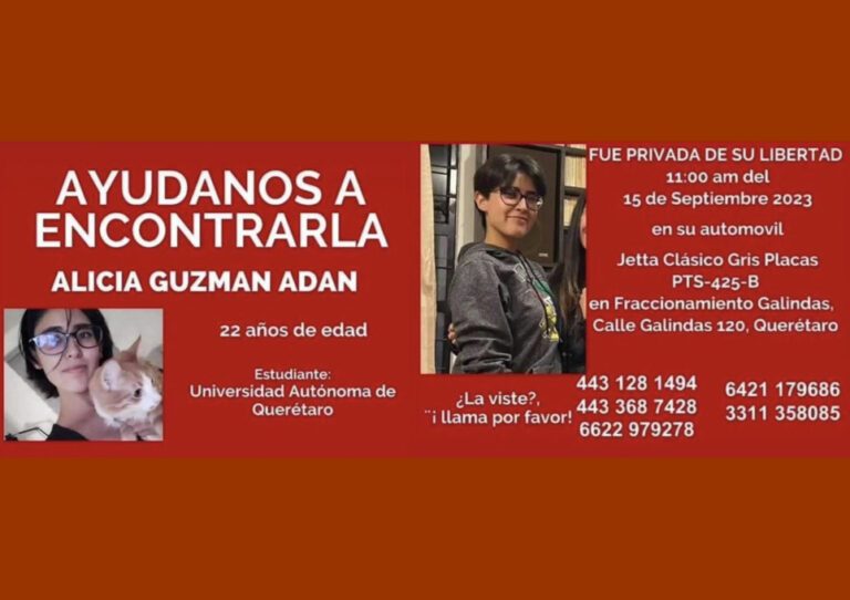Alicia Guzmán Adán, estudiante desaparecida en Querétaro