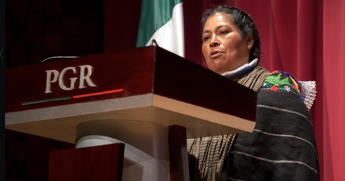 Jacinta Francisco Marcial, mujer indígena Hñähñú, originaria de Amealco, Querétaro.
