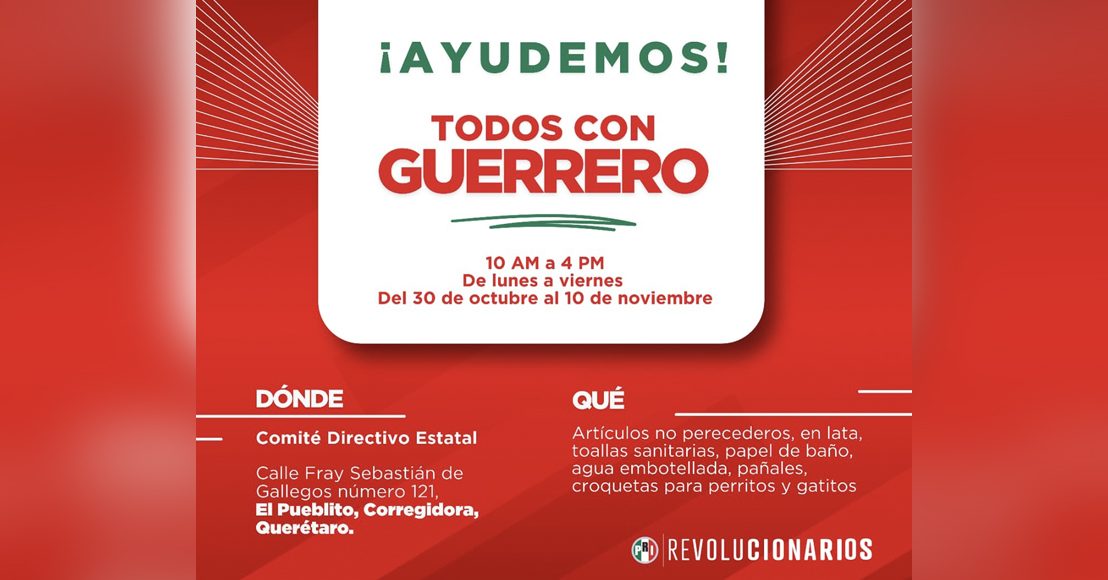 Abre PRI su propia colecta de víveres y aseguran los darán a la gente de Guerrero