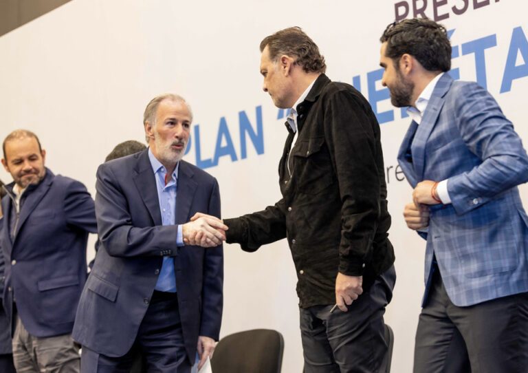 Mauricio Kuri González y José Antonio Meade Kuribreña en la presentación del plan "Querétaro sin pobreza".