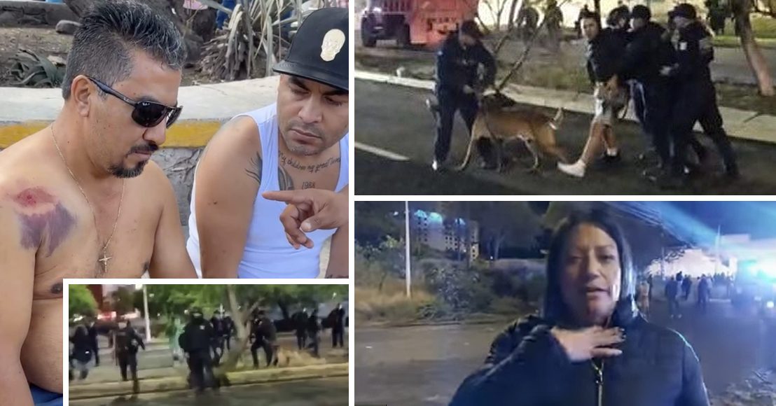 Policía Estatal usa perros, toletes y disparos para retirar a manifestantes que exigían luz y agua en Querétaro
