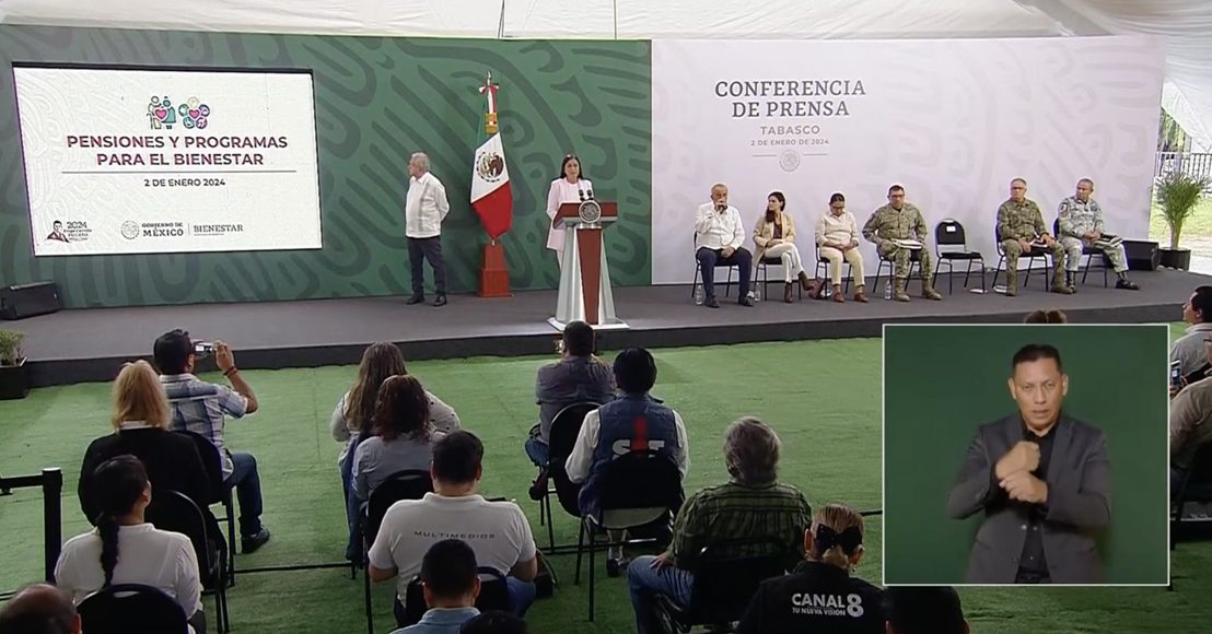 Anuncian depósito de pensiones de Bienestar en la conferencia de AMLO.