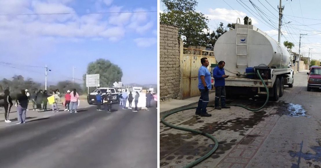 Tenían 3 semanas con servicio irregular de agua y hasta que protestan, la CEA les envía pipas