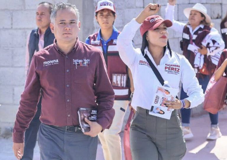 Santiago Nieto Castillo y la candidata Jennifer Alejandra Pérez Romero.