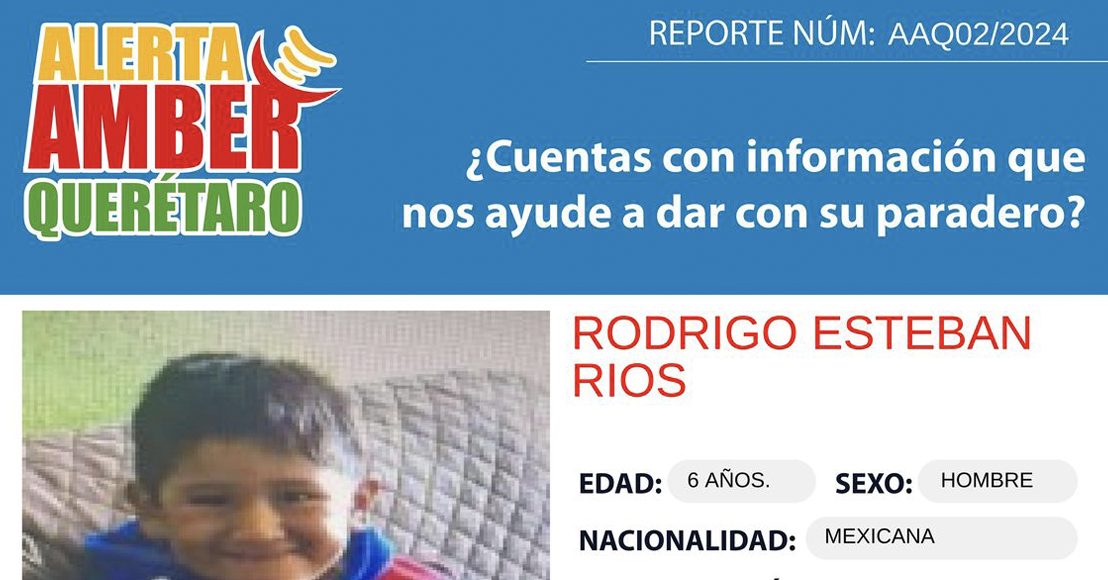Buscan al niño Rodrigo en Querétaro