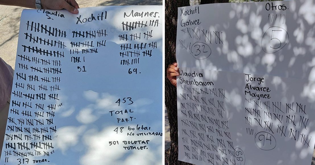 Simulacro electoral en universidades manda a Xóchitl al tercer lugar