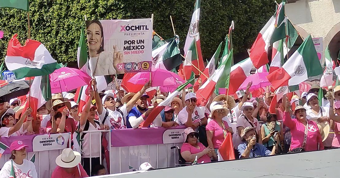 Xóchitl presidenta y Fuera Morena, exclama la Marea Rosa en Querétaro