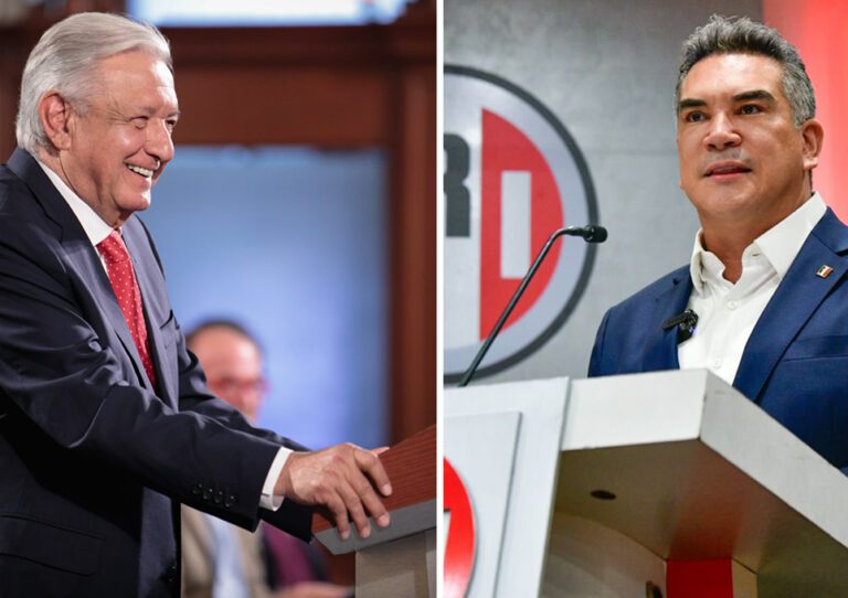 El presidente de México, Andrés Manuel López Obrador. El dirigente nacional del PRI, Alejandro Moreno Cárdenas.