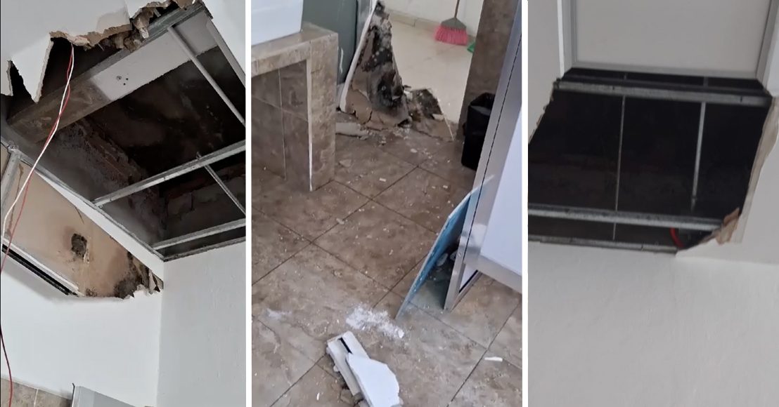 Exhiben caída de plafones en instalaciones de la Ciudad Vive Oriente