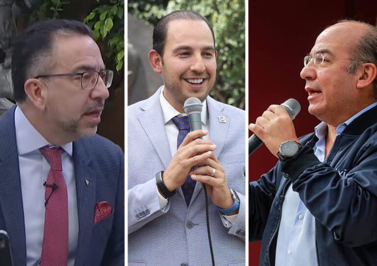 Javier Lozano, Marko Cortés y Felipe Calderón