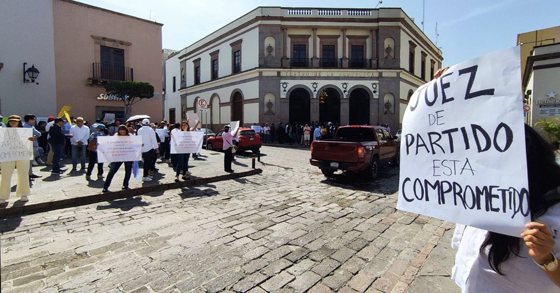 Juez de partido, está comprometido, una de las consignas de trabajadores del Poder Judicial