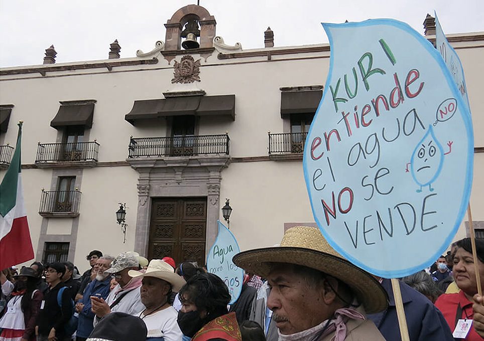 Protesta en defensa del agua en Querétaro