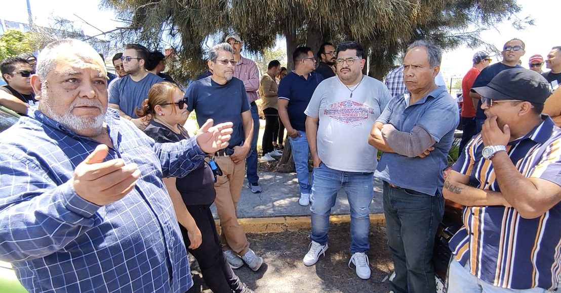 Manifestación de choferes de Uber y Didi en Querétaro
