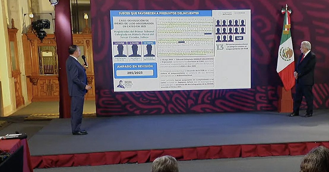 Exhiben a magistrados que ordenaron devolver bienes a presuntos delincuentes