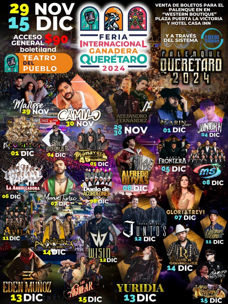 Cartel musical Feria de Querétaro 2024
