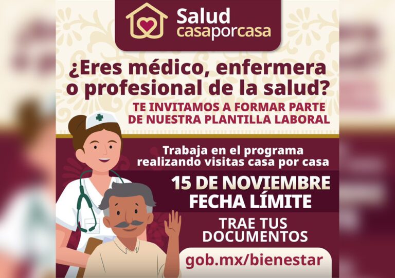 Convocatoria médicos Salud Casa por Casa.