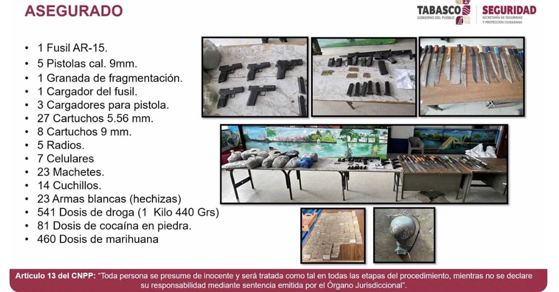 Motín Penal Tabasco armamento