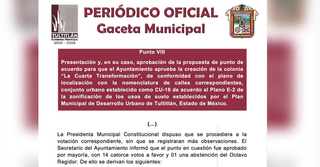 Periódico oficial Estado de México