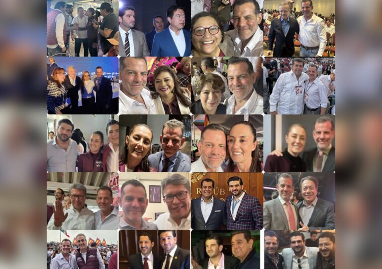 Collage abogados penalistas con dirigentes de Morena y Sheinbaum