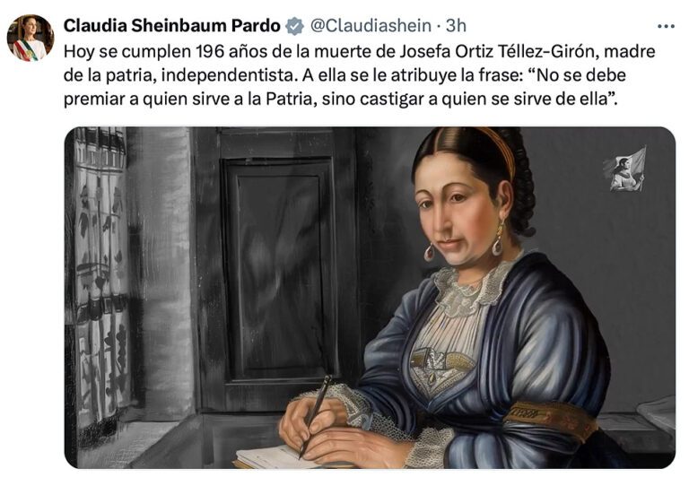 Publicación de la Presidenta Claudia Sheinbaum