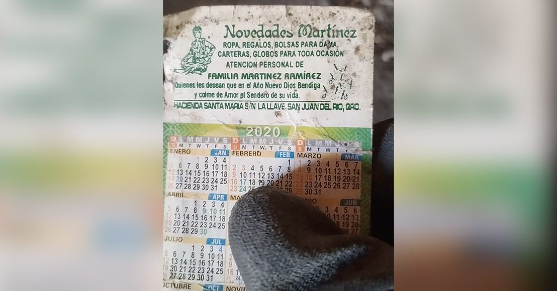 Teuchitlán Encuentran calendario de un comercio de San Juan del Río en predio de exterminio