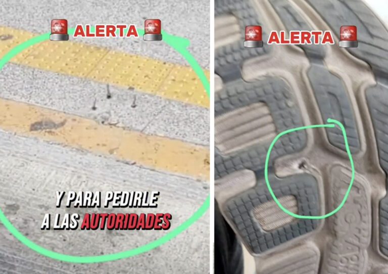 Usuaria de transporte público acusa que se le encajó un fierro en el pie