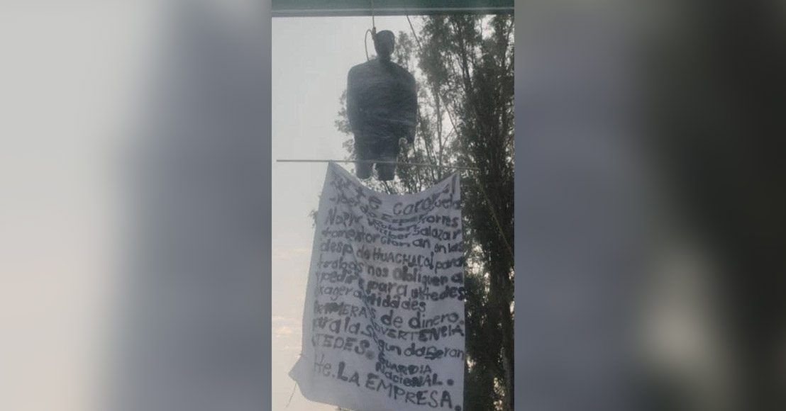 Querétaro: Dejan manta en San Juan del Río.