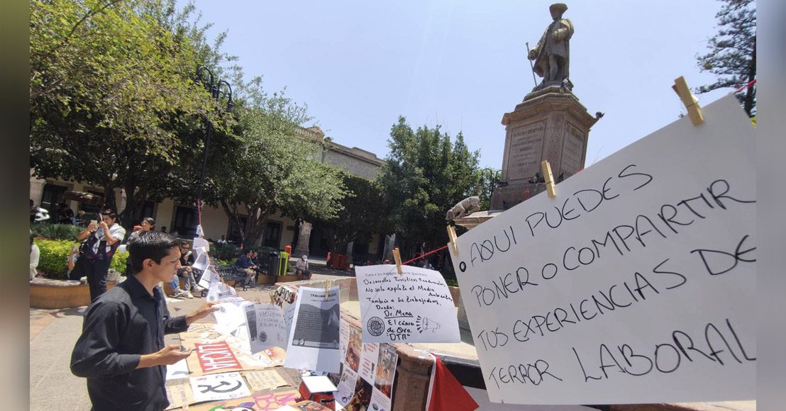 Querétaro: También colocaron un tendedero de denuncias laborales
