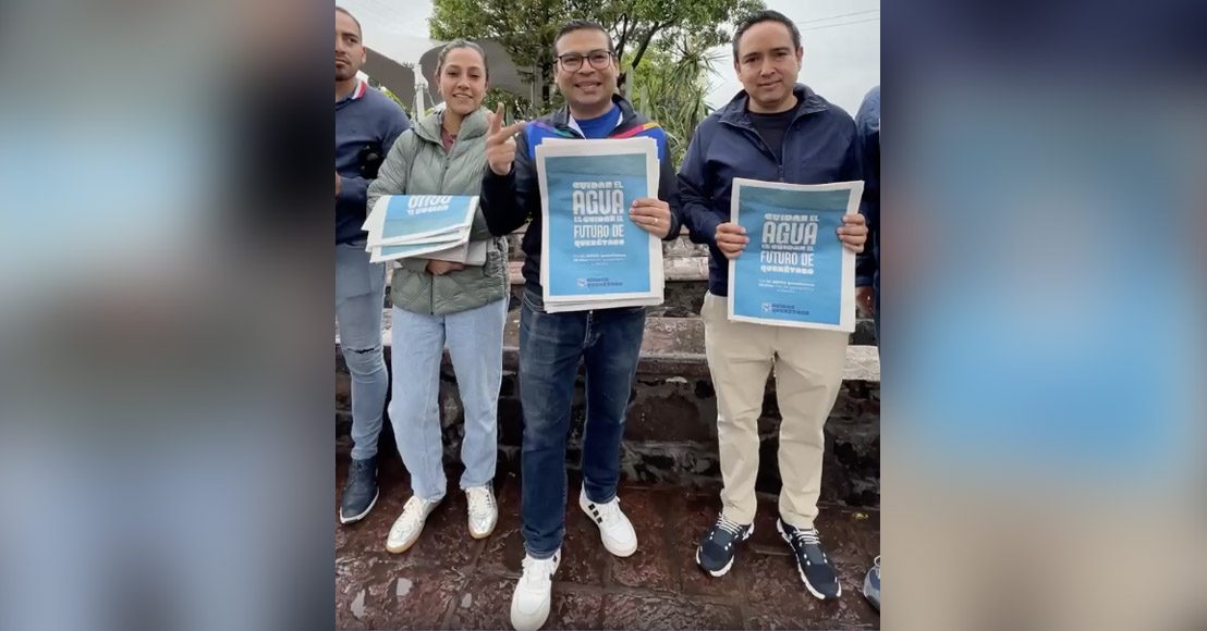 Querétaro: Ni la lluvia nos para, panistas salen a la calle a repartir propaganda del Sistema Batán