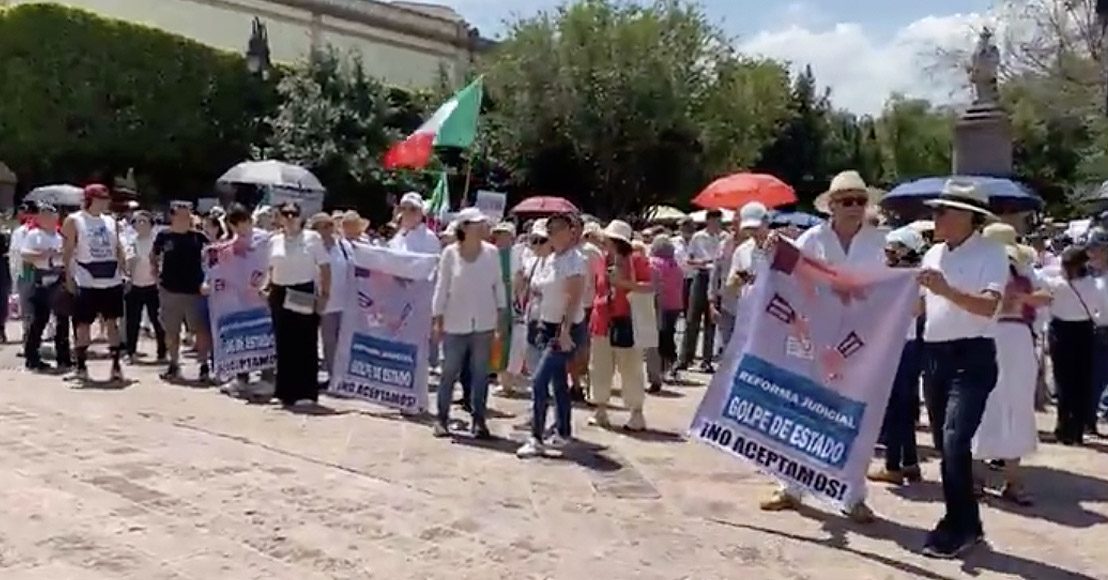 Reforma judicial, fraude electoral, gritan en Querétaro