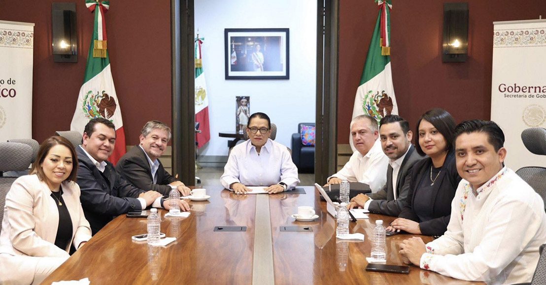 Reunión de legisladores y alcaldes de Querétaro con la secretaria de Gobernación, Rosa Icela Rodríguez Velázquez.
