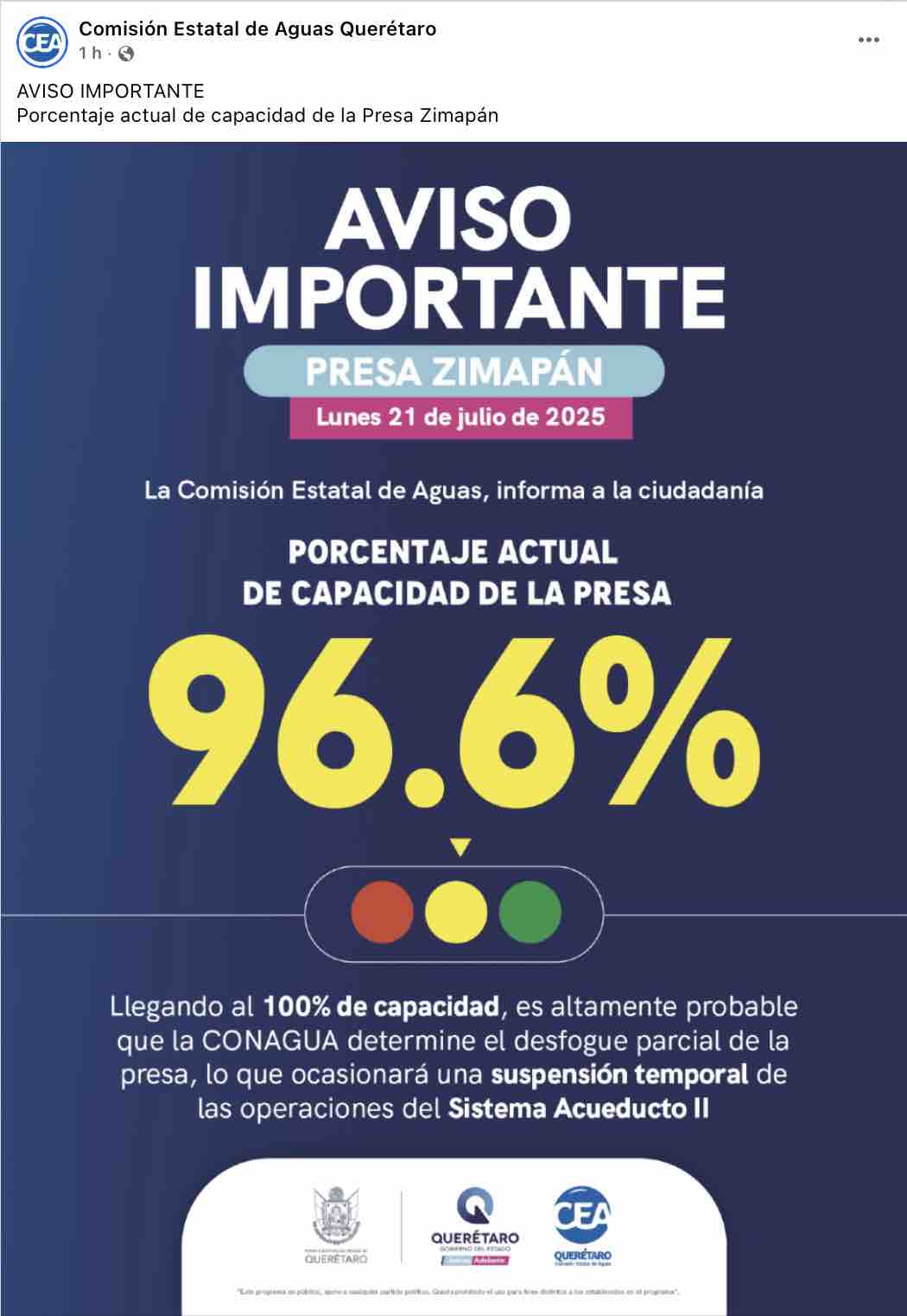 Aviso de la Comisión Estatal de Aguas