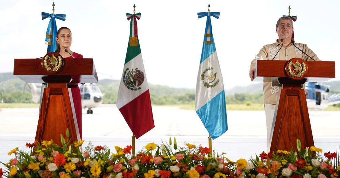 La presidenta de México, Claudia Sheinbaum Pardo, y el presidente de Guatemala, Bernardo Arévalo.