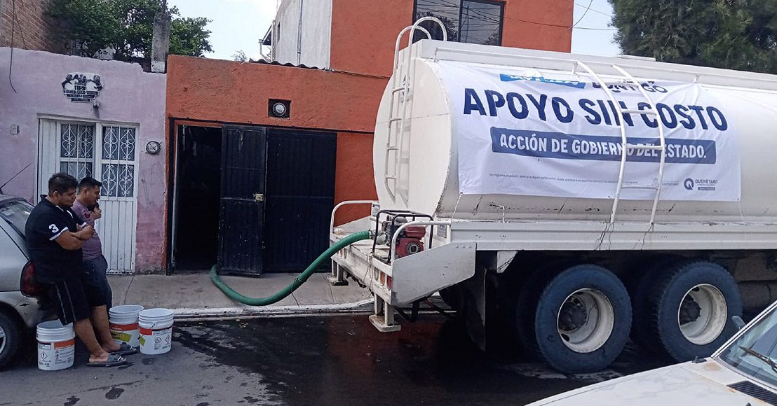 Querétaro: Ante contingencia, informan que distribuyen agua mediante pipas sin costo