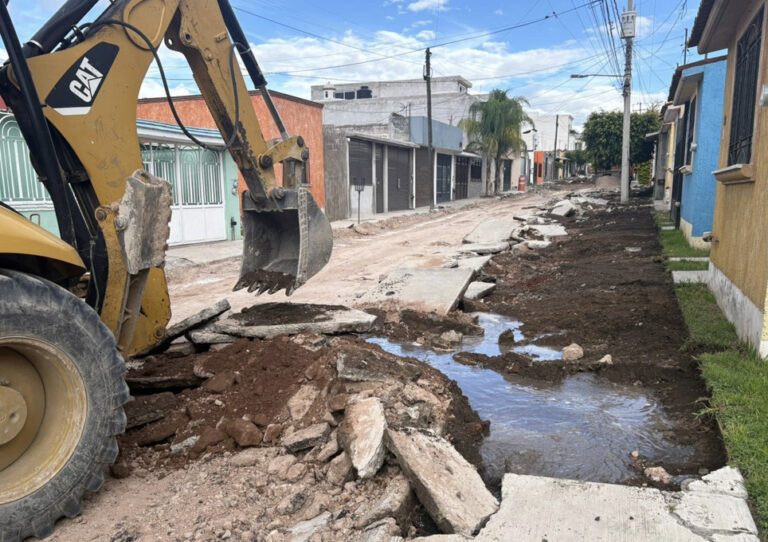 Fuga de agua en la colonia Quintas de Guadalupe San Juan del Río