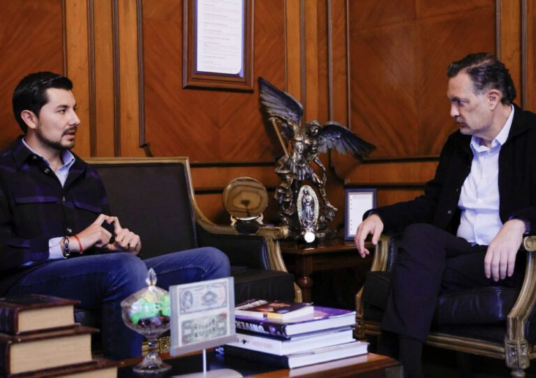 Reunión entre el gobernador Mauricio Kuri y el alcalde Héctor Magaña