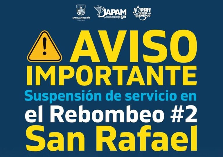 Aviso de la Japam San Juan del Río