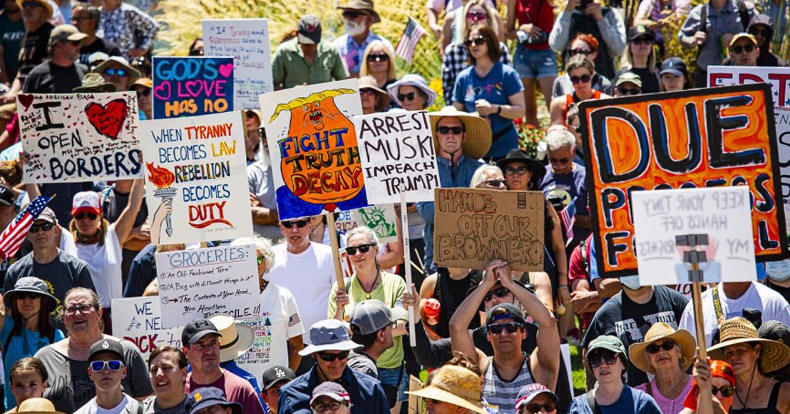 No a los reyes, masivas movilizaciones en Estados Unidos contra Donald Trump