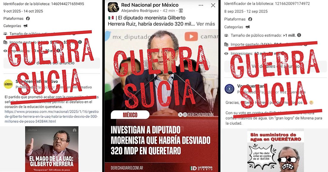 Publicaciones páginas identificadas por el diputado Gilberto Herrera