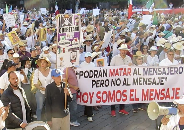 Querétaro: Marcha contra Claudia Sheinbaum y Morena, 15 de noviembre de 2025.