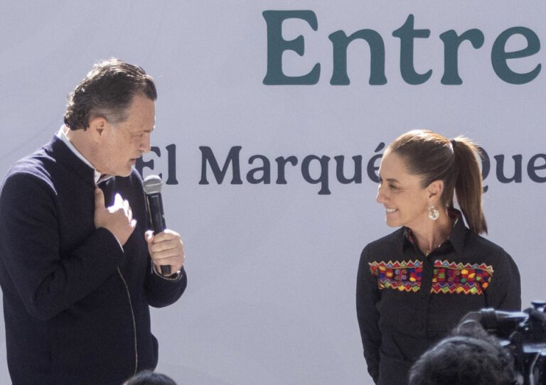 La presidenta Claudia Sheinbaum y el gobernador Mauricio Kuri