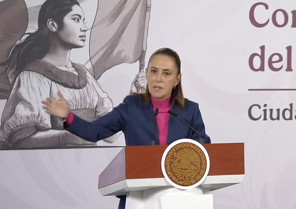 La presidenta Claudia Sheinbaum en su conferencia mañanera