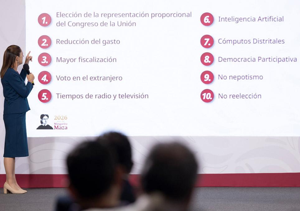 Reforma electoral que propone la presidenta de México