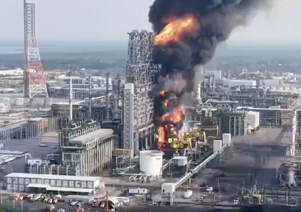 Tabasco: Nuevo incendio en Refinería Olmeca