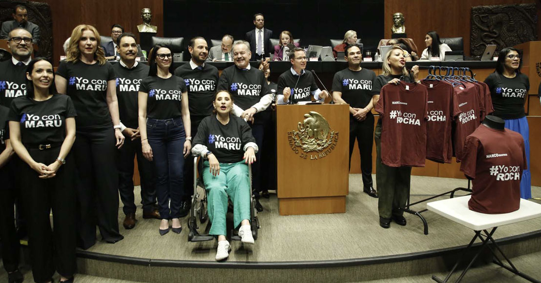 Nacional: PAN viste playeras de Yo con Maru y reta a morenistas a ponerse las de Yo con Rocha