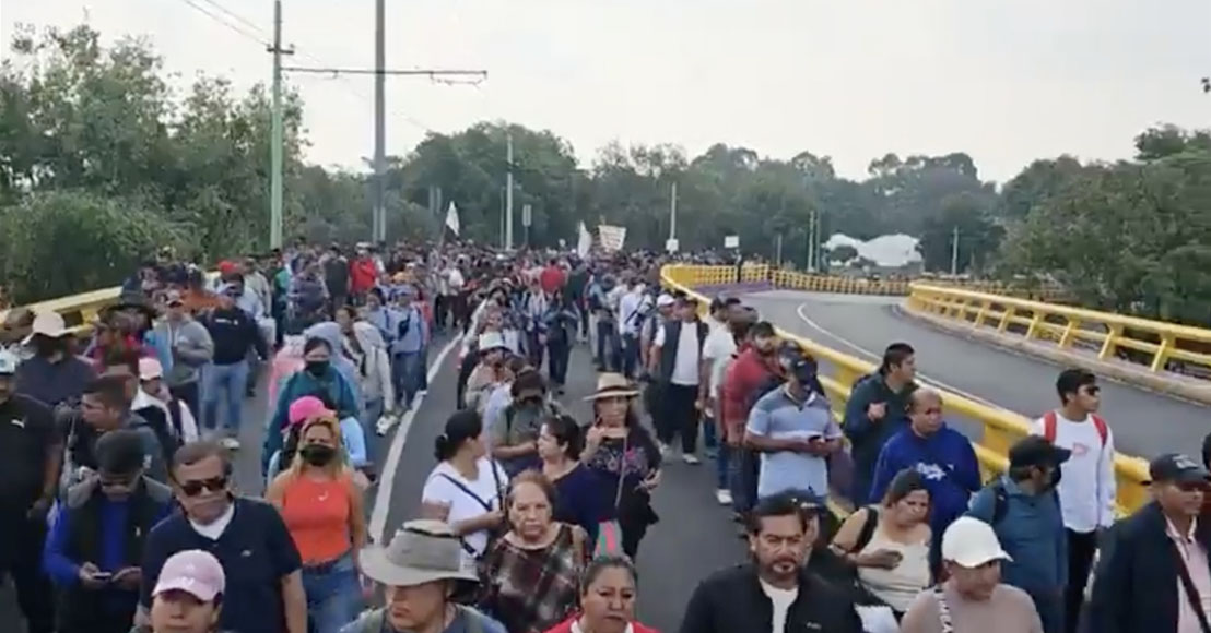 Nacional: CNTE marcha hacia el estadio Ciudad de México a horas del partido inaugural del mundial