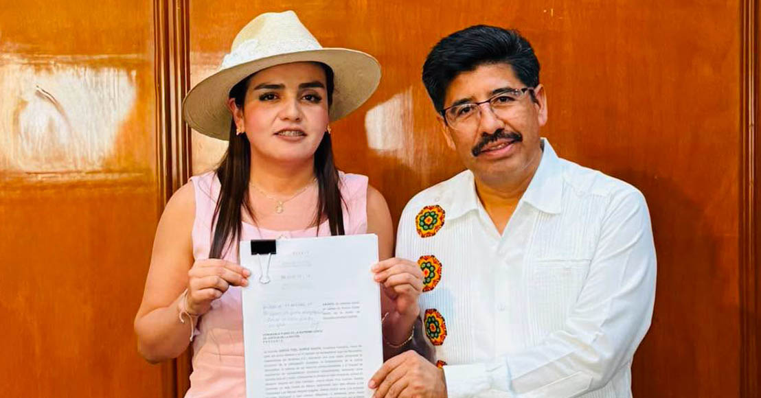 Alcaldesa de Uruapan con el presidente de la Corte