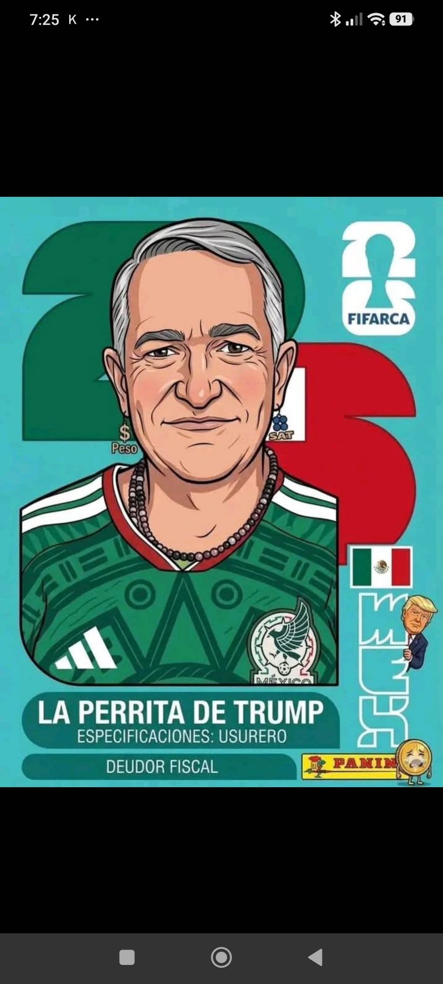 Meme de Salinas Pliego estampita