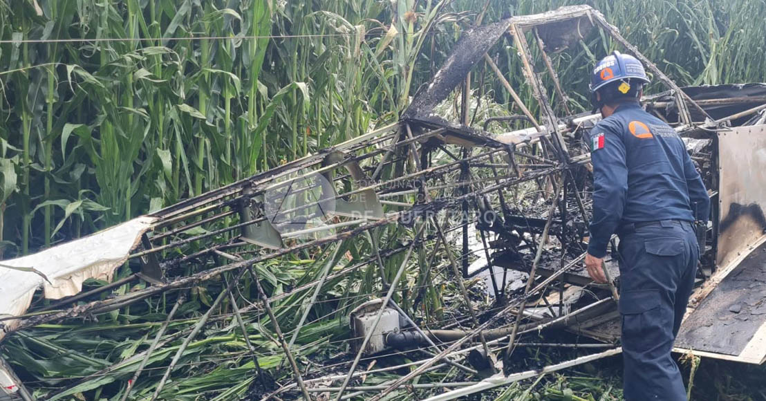 San Juan del Río: Cae avioneta fumigadora sobre sembradíos