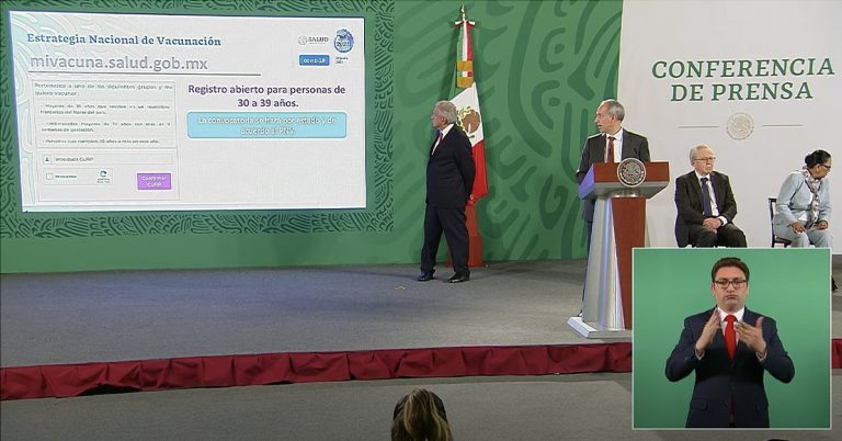 Anuncian apertura de registro para vacunación contra Covid-19 de personas de 30 a 39 años